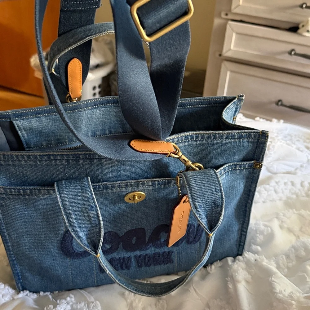 Coach Denim Blue Tote Bag - Picture 8 of 15